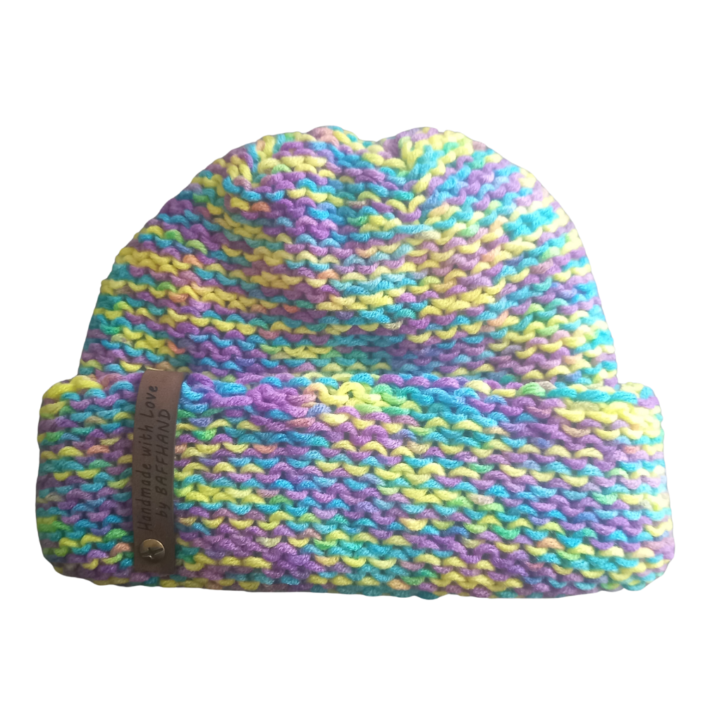 Variegated Cotton Candy Fisherman Beanie