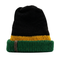 Black, Green and Gold Triple Colour Jamaican Slouchy Beanie